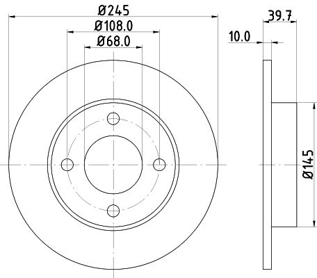 HELLA PAGID Jarrulevy 8DD 355 100-621